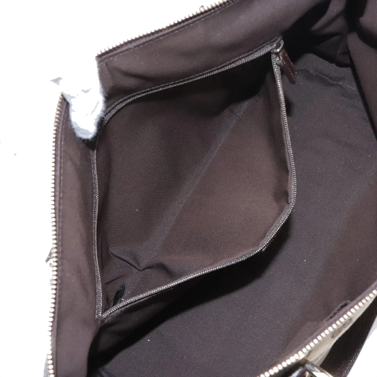 Pre-Loved Abbey Tote Monogram Coated Canvas Medium with Gold Hardware, Beige/Brown