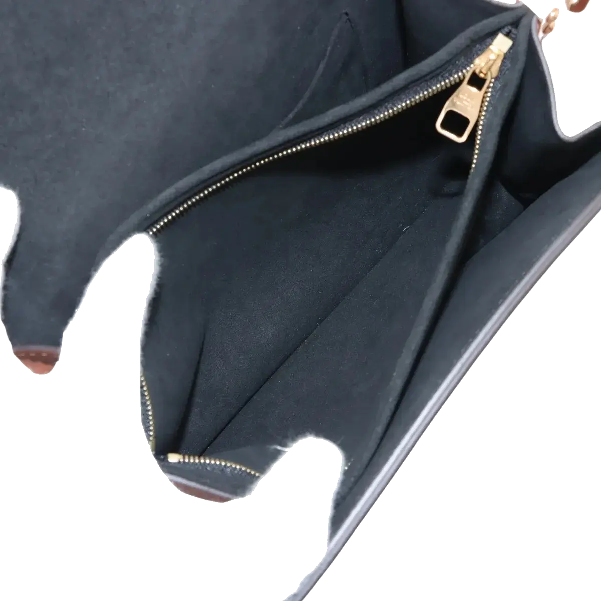 Pre-Loved Dauphine Shoulder Bag Monogram Coated Canvas MM with Gold Hardware, Brown