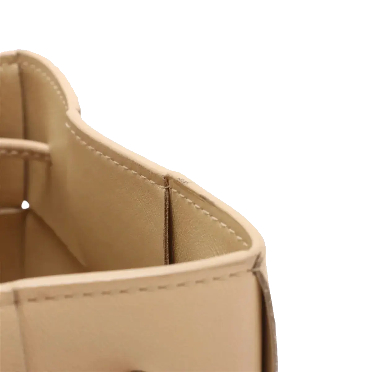 Pre-Loved Cassette Bucket Bucket Bag Intrecciato Leather Small, Beige