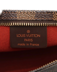 Pre-Loved Pochette Accessoires Pochette Damier Coated Canvas with Gold Hardware, Ebene Brown