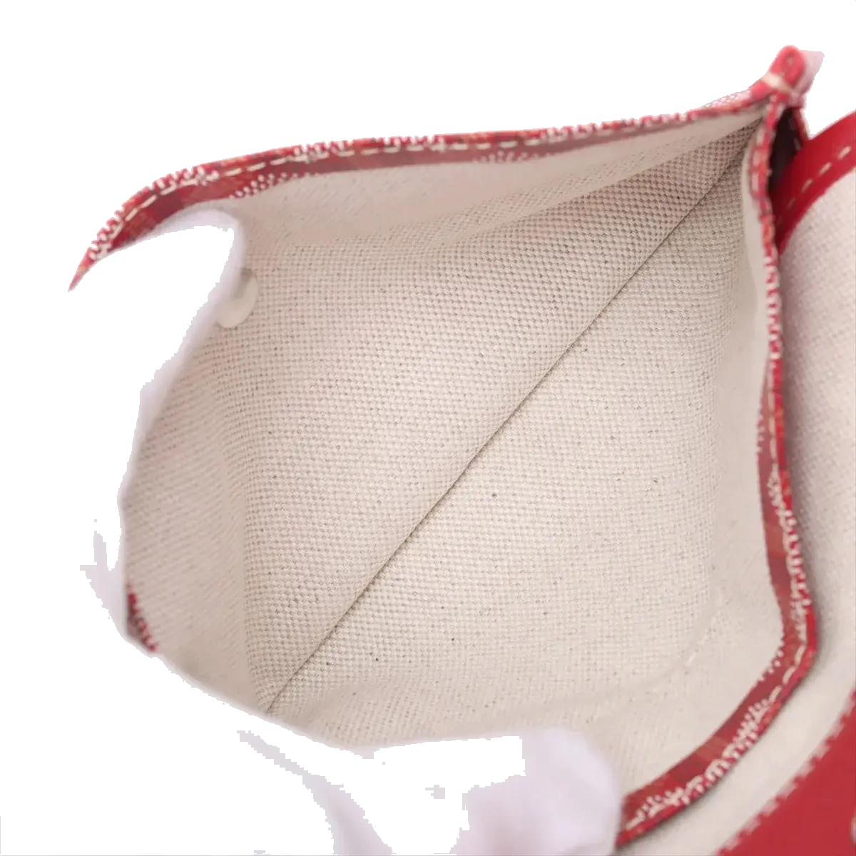 Pre-Loved Saint Louis Tote Chevron Coated Canvas GM with Gold Hardware, Red