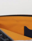 Pre-Loved Senat Pochette Goyardine Coated Canvas MM with Silver Hardware, Navy Blue