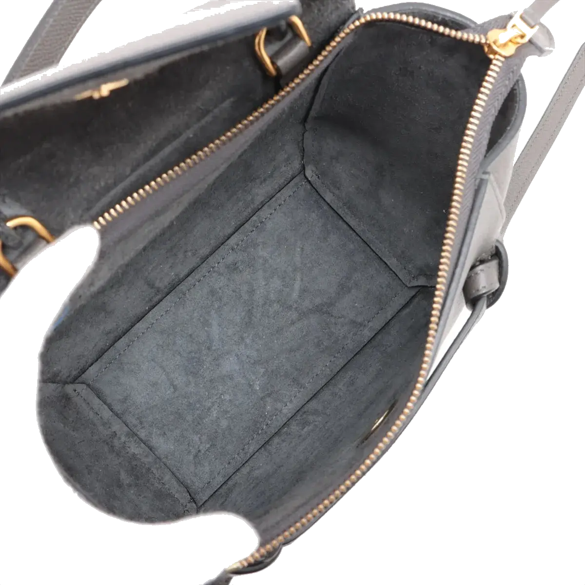 Pre-Loved Belt Bag Handbag Leather Micro with Gold Hardware, Grey
