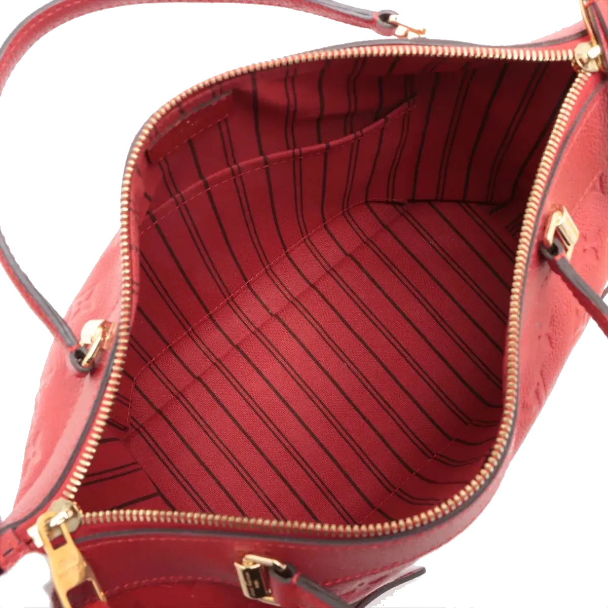 Pre-Loved Mazarine Handbag Monogram Leather MM with Gold Hardware, Red