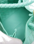 Pre-Loved Andiamo Handbag Intrecciato Leather Mini with Gold Hardware, Mint Green