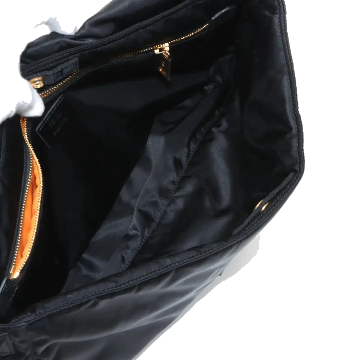 Pre-Loved Mamma Baguette (Fendi x Porter) Shoulder Bag Nylon Large with Gold Hardware, Black