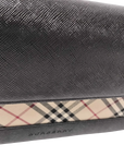 Pre-Loved Shoulder Bag Nova Check Coated Canvas with Silver Hardware, Beige and Black