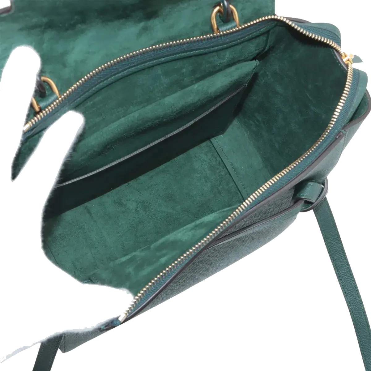 Pre-Loved Belt Bag Handbag Leather Micro with Gold Hardware, Green