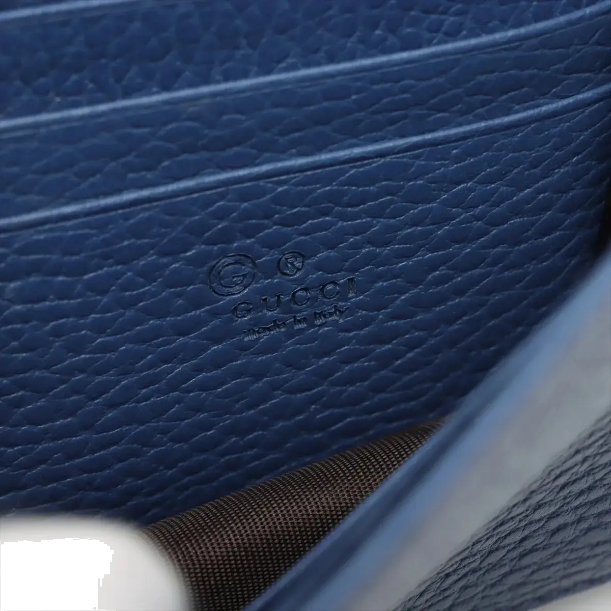 Pre-Loved Interlocking G Wallet on Chain Crossbody Bag Leather with Gold Hardware, Blue