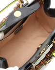 Pre-Loved Diana Bamboo Tote Leather Small with Gold Hardware, Black
