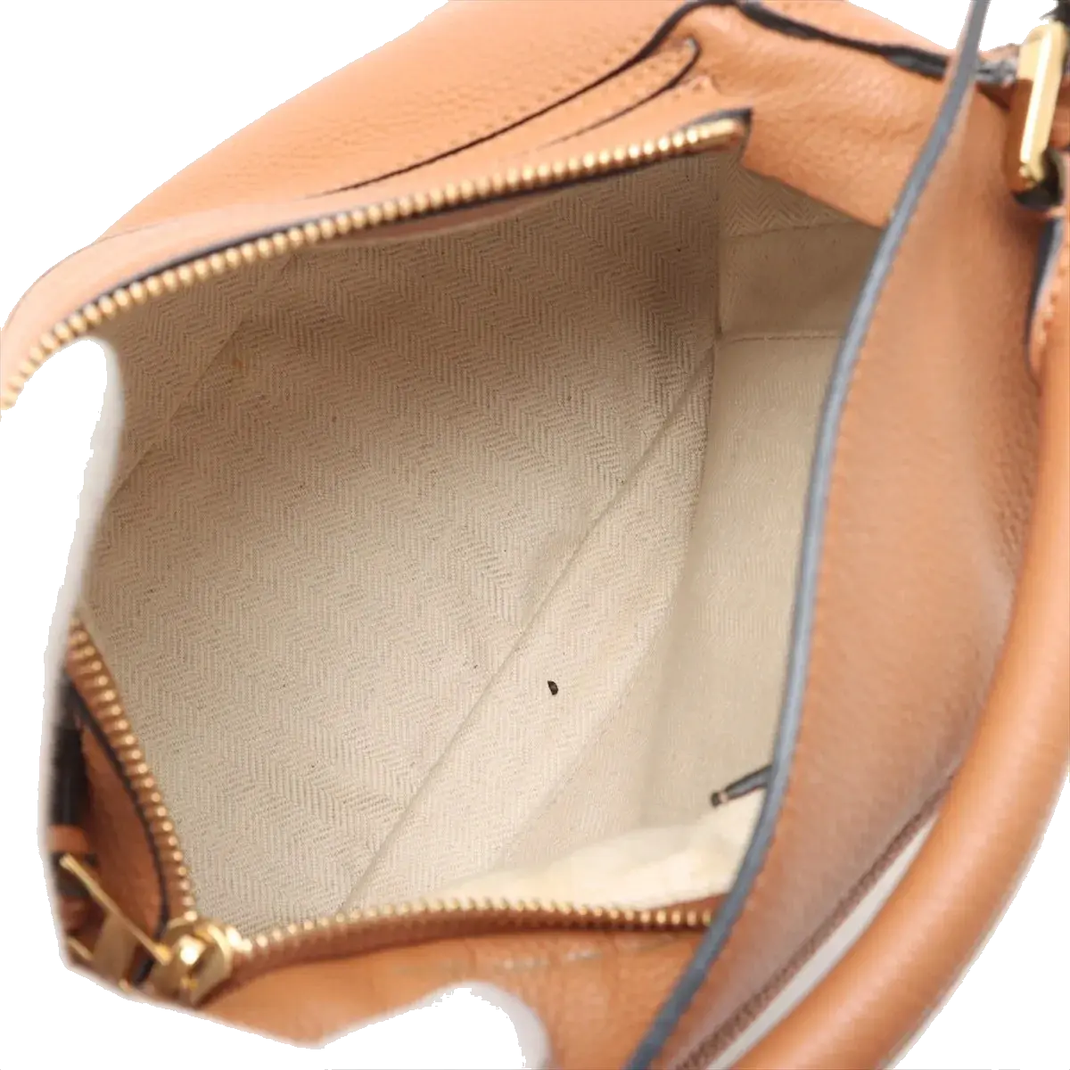 Pre-Loved Puzzle Handbag Leather Small with Gold Hardware, Tan