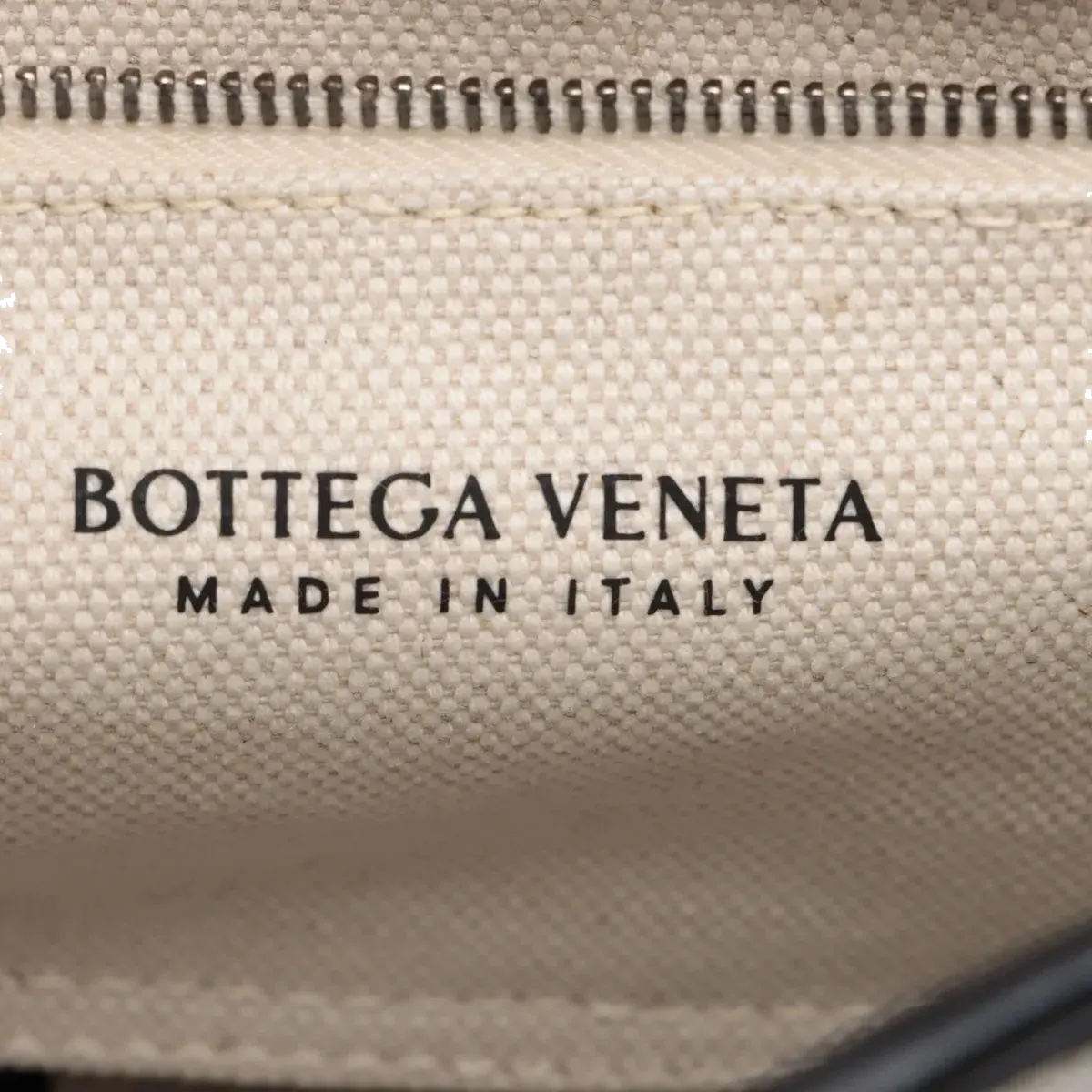 Pre-Loved Cassette Crossbody Bag Intrecciato Canvas with Silver Hardware, Cream