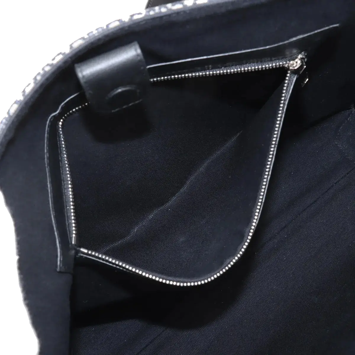 Pre-Loved Cushion Anagram Tote Tote Anagram Canvas Coated with Silver Hardware, Grey and Navy