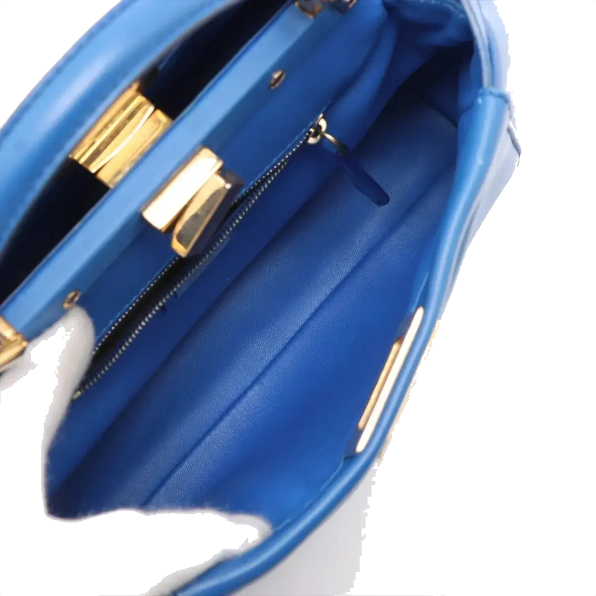 Pre-Loved Peekaboo Handbag Leather Mini with Gold Hardware, Blue