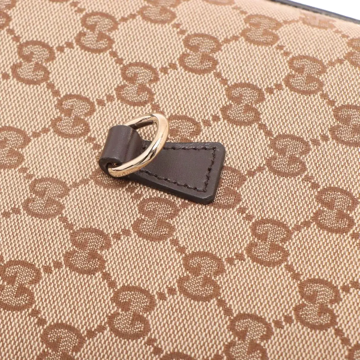 Pre-Loved Jackie Crossbody Bag Monogram Coated Canvas Mini with Gold Hardware, Beige Brown