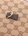 Pre-Loved Jackie Crossbody Bag Monogram Coated Canvas Mini with Gold Hardware, Beige Brown
