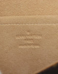 Pre-Loved Pochette Twin Crossbody Bag Monogram Coated Canvas GM with Gold Hardware, Brown