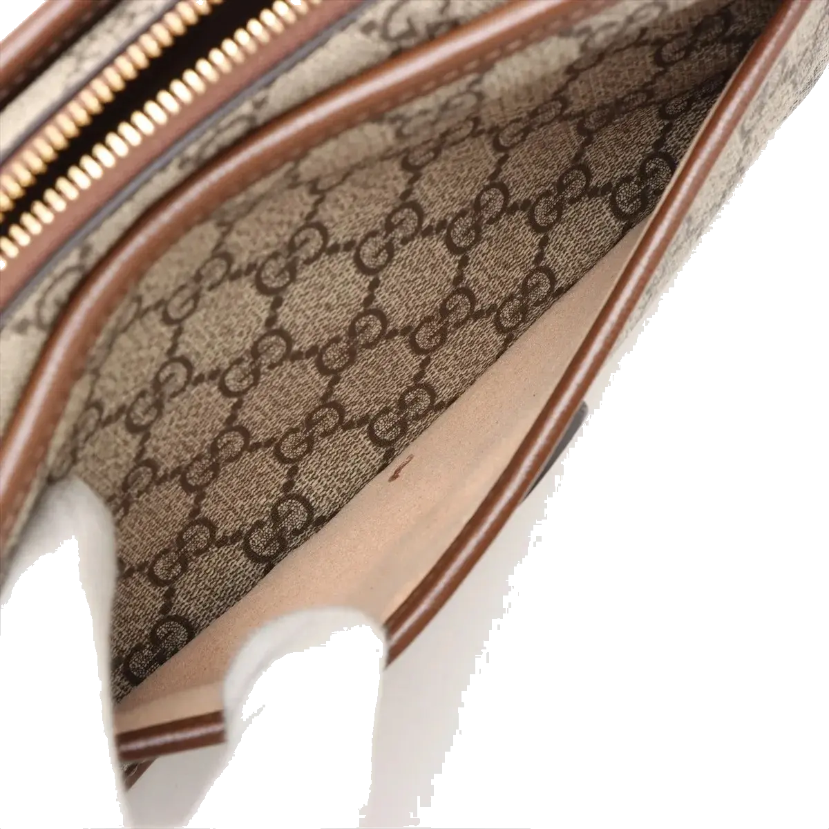 Pre-Loved GG Retro Interlocking G Camera Bag Crossbody Bag GG Supreme Coated Canvas Mini with Gold Hardware, Beige and Ebony