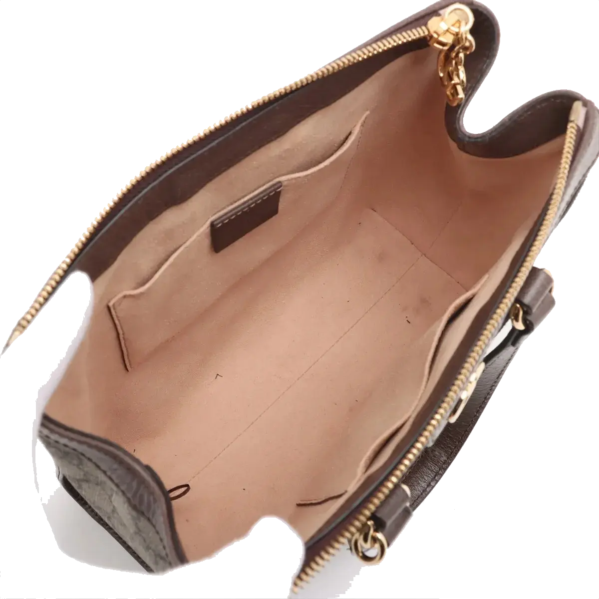 Pre-Loved Ophidia Tote GG Supreme Canvas Coated Small with Gold Hardware, Beige/Ebony