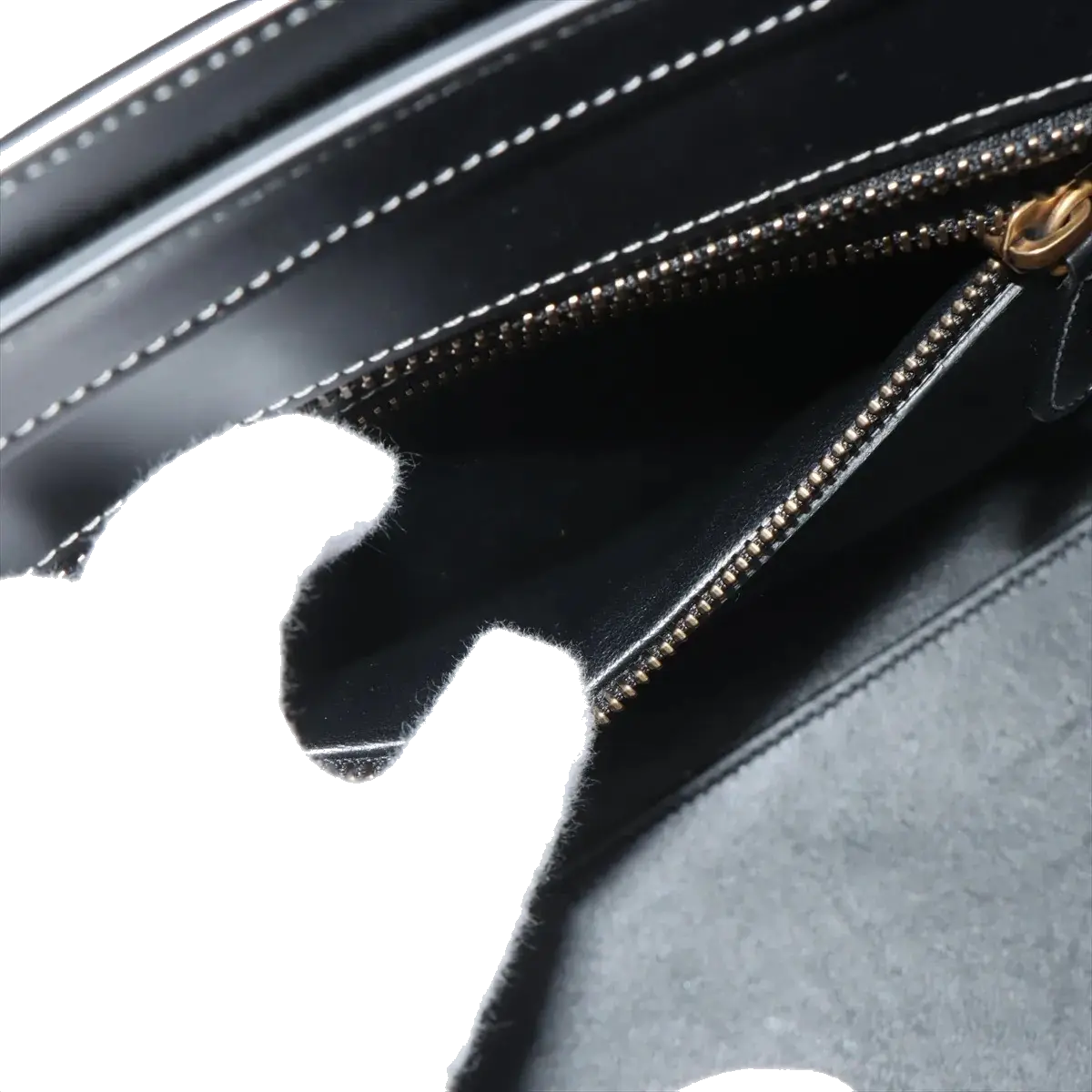 Pre-Loved Luggage Tote Leather Micro with Gold Hardware, Black and Grey