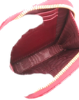 Pre-Loved Lady Dior Phone Holder Crossbody Bag Cannage Patent Leather Mini with Gold Hardware, Red
