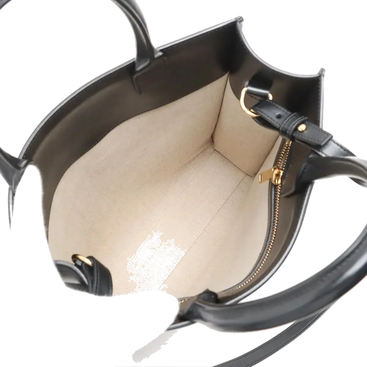 Pre-Loved Triomphe Vertical Cabas Tote Triomphe Coated Canvas Small with Gold Hardware, Beige and Black