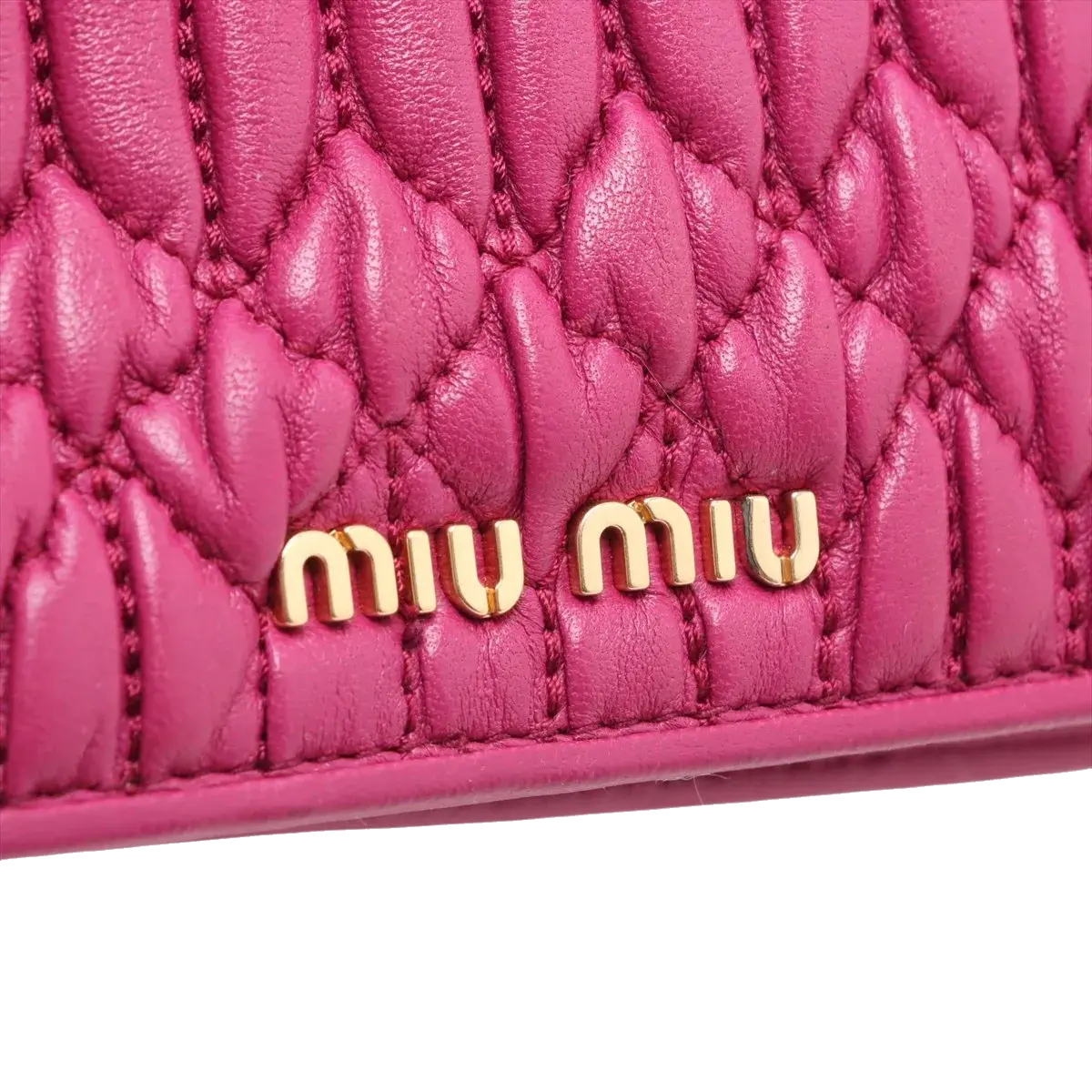 Pre-Loved Matelassé Wallet on Chain Crossbody Bag Quilted Leather Small with Gold Hardware, Pink