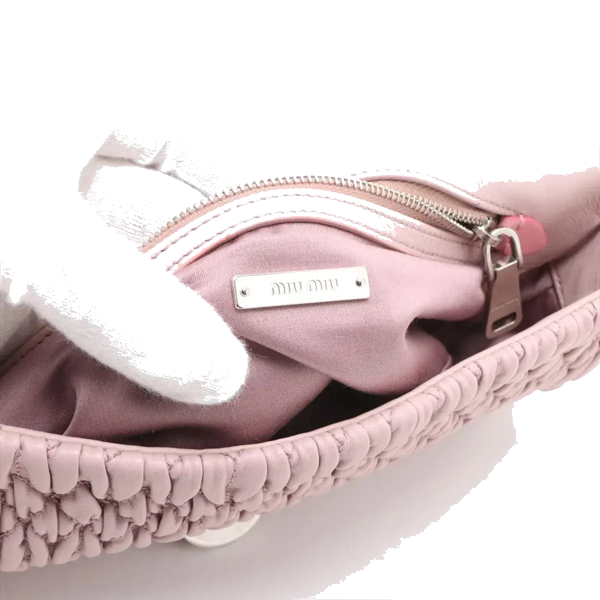 Pre-Loved Matelassé Crystal Shoulder Bag Quilted Leather Small with Silver Hardware, Pink