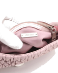 Pre-Loved Matelassé Crystal Shoulder Bag Quilted Leather Small with Silver Hardware, Pink
