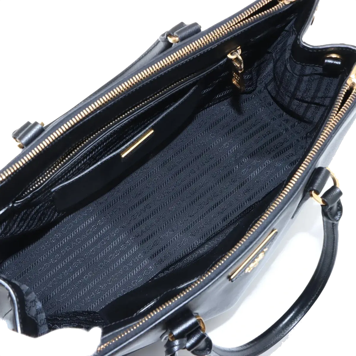 Pre-Loved Galleria Double Zip Tote Leather Medium with Gold Hardware, Black