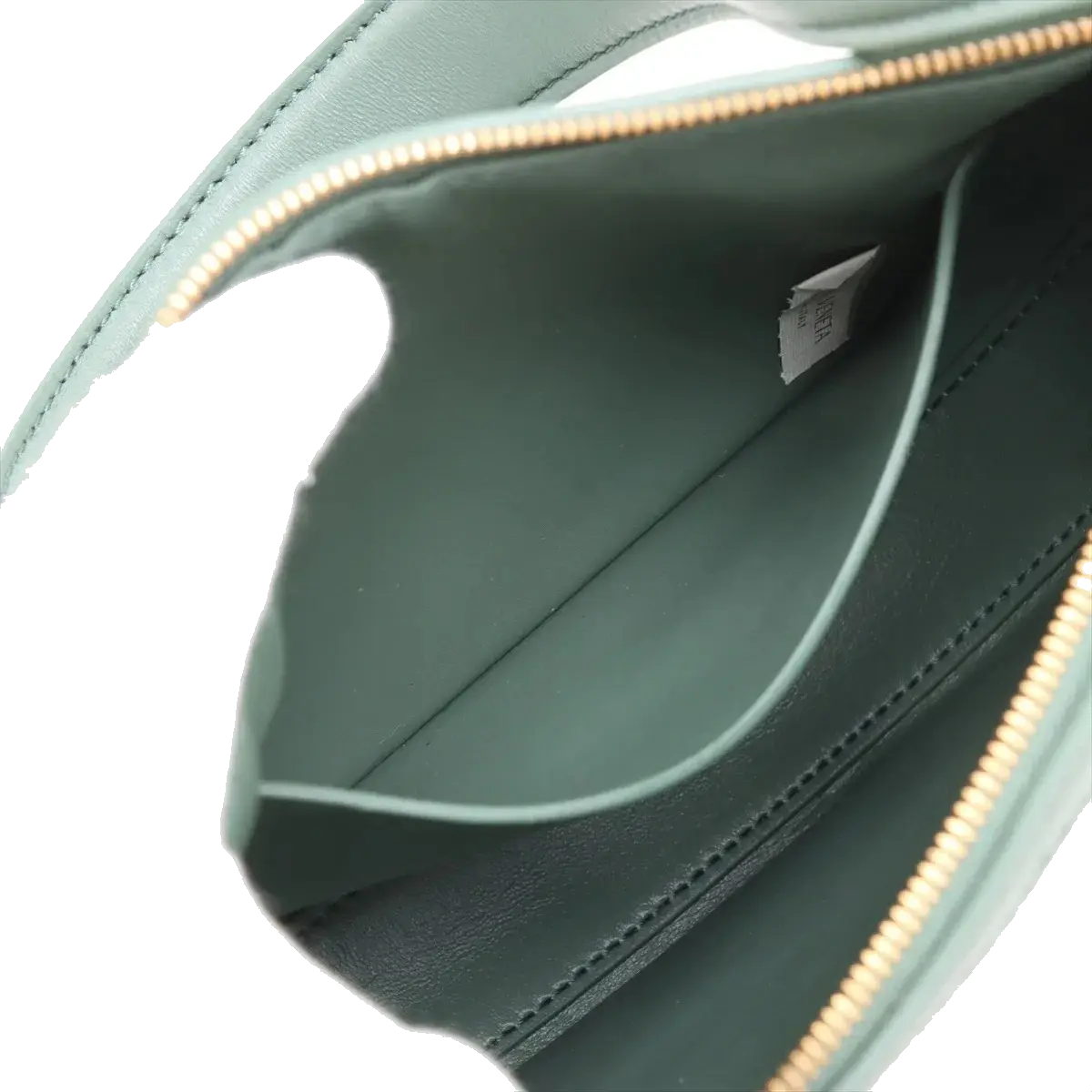 Pre-Loved Sunrise Shoulder Bag Intrecciato Leather Small with Gold Hardware, Sage Green