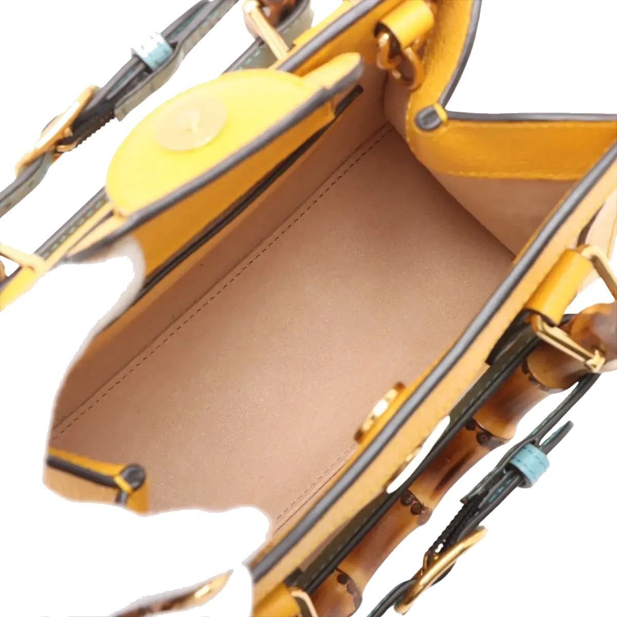 Pre-Loved Diana Bamboo Tote Leather Mini with Gold Hardware, Yellow