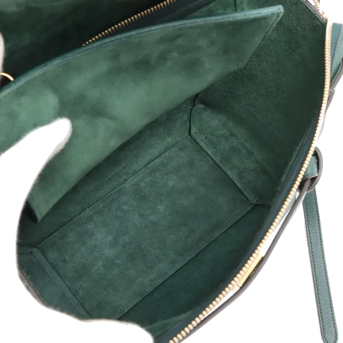 Pre-Loved Belt Bag Handbag Leather Micro with Gold Hardware, Dark Green