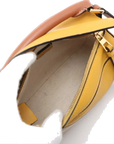 Pre-Loved Puzzle Handbag Leather Mini with Gold Hardware, Yellow, Tan, Cream
