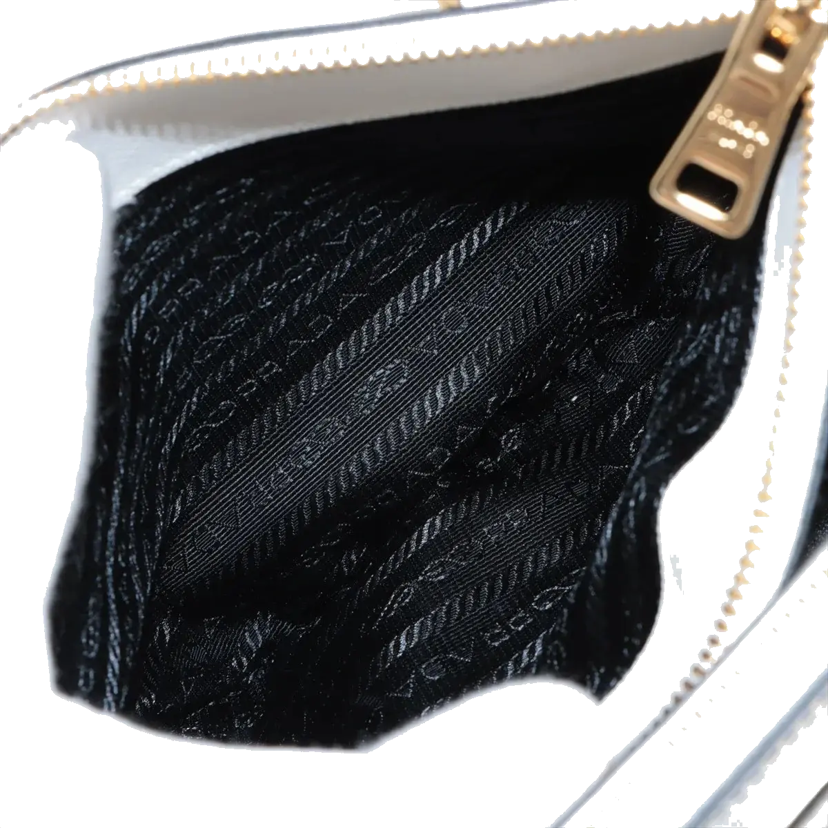 Pre-Loved Galleria Handbag Leather Small with Gold Hardware, Gradient Grey/White