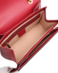 Pre-Loved Queen Margaret Handbag Monogram Coated Canvas Small with Aged Gold Hardware, Beige Ebony Red
