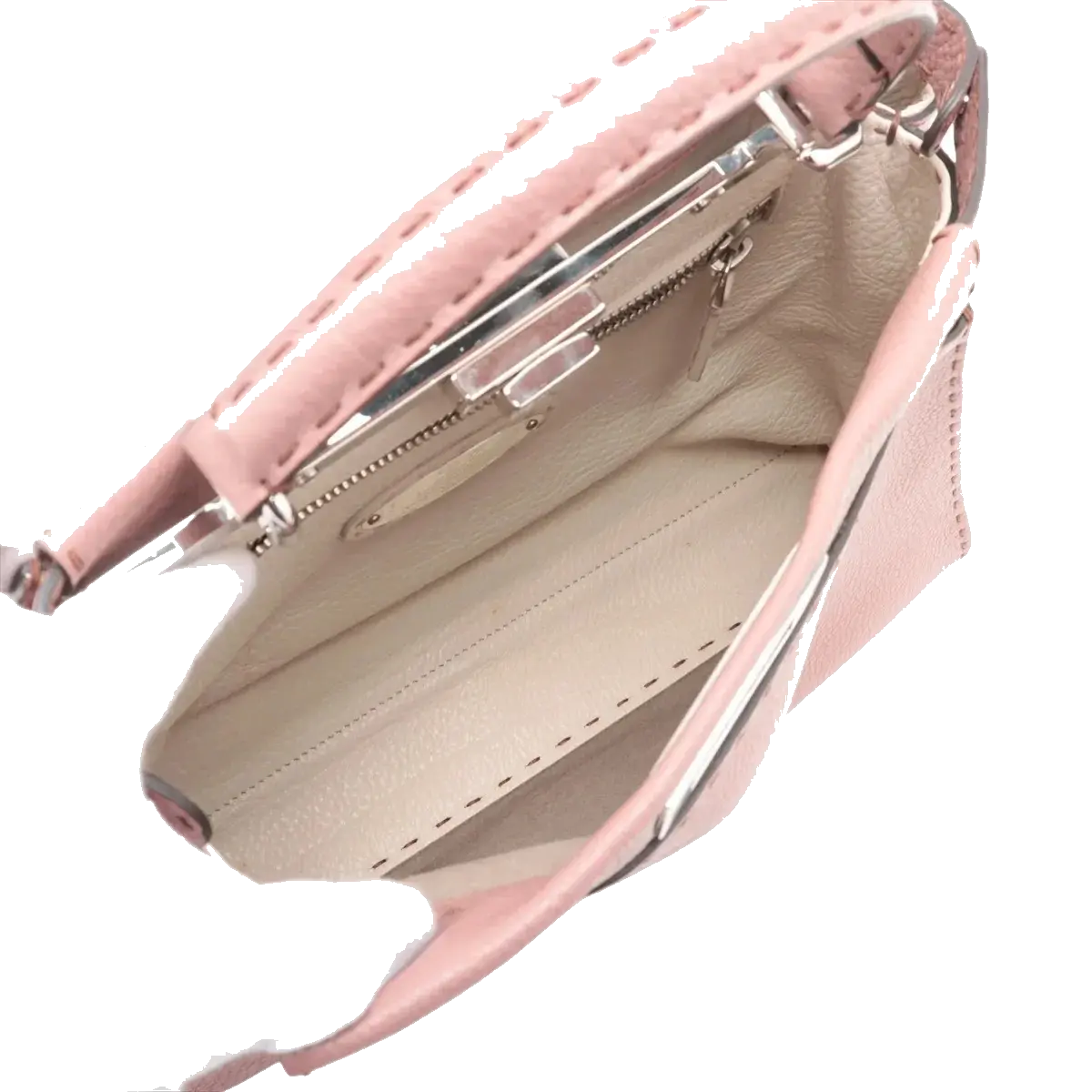 Pre-Loved Peekaboo Handbag Leather with Silver Hardware, Pink