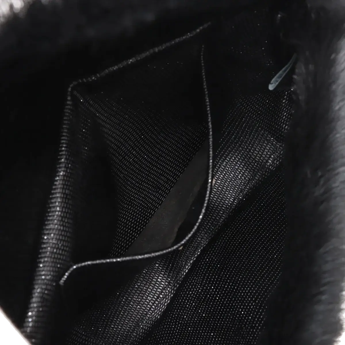 Pre-Loved Mamma Baguette Shoulder Bag Fur with Silver Hardware, Black