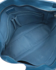 Pre-Loved Tadao Tote Damier Leather with Silver Hardware, Teal Blue