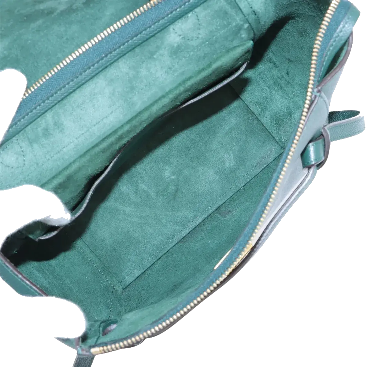Pre-Loved Belt Bag Handbag Leather Micro with Gold Hardware, Green