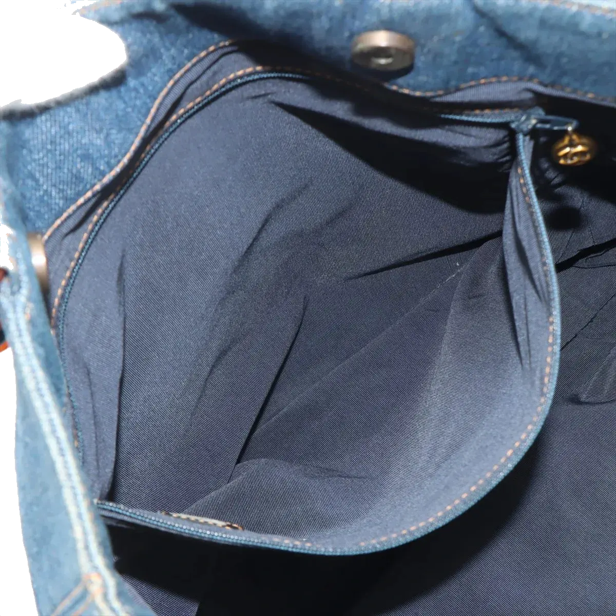 Pre-Loved CC Denim Tote Denim with Tortoise Shell Hardware, Blue