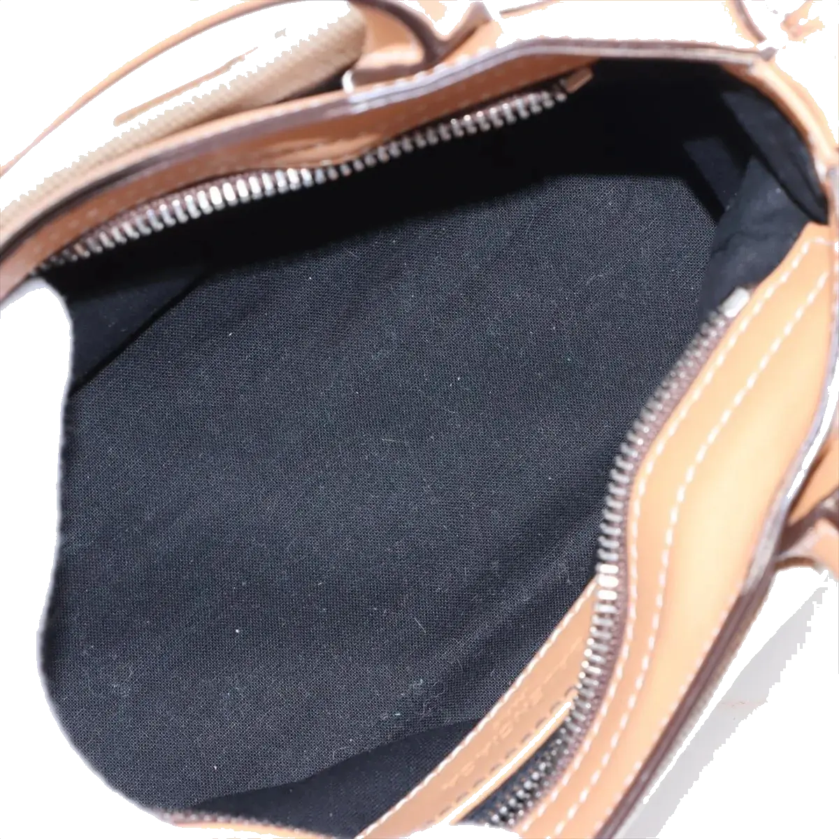 Pre-Loved Navy Cabas Handbag Canvas Plain Mini with Silver Hardware, Natural / Beige