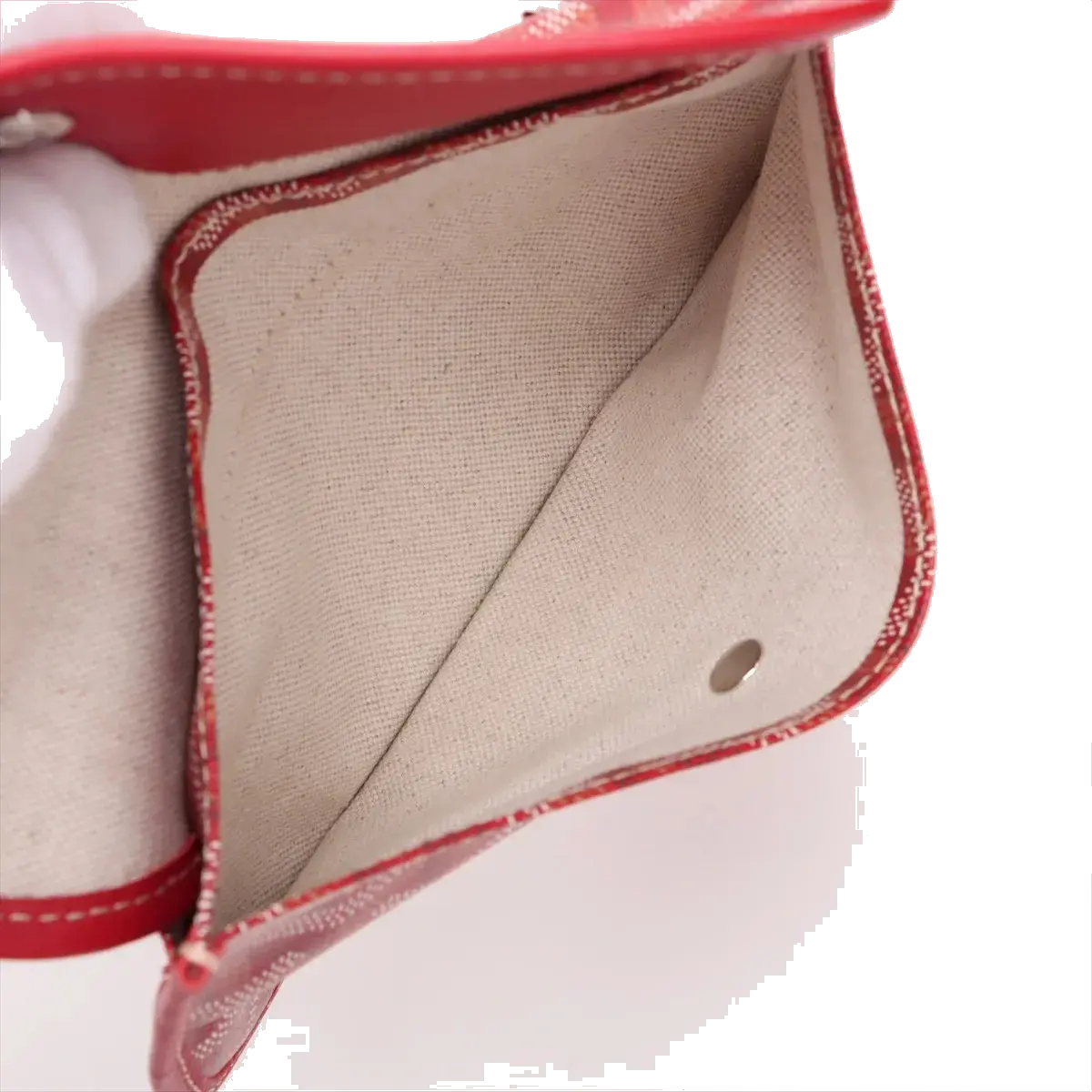 Pre-Loved Saint Louis Tote Goyardine Chevron Coated Canvas GM with Silver Hardware, Red