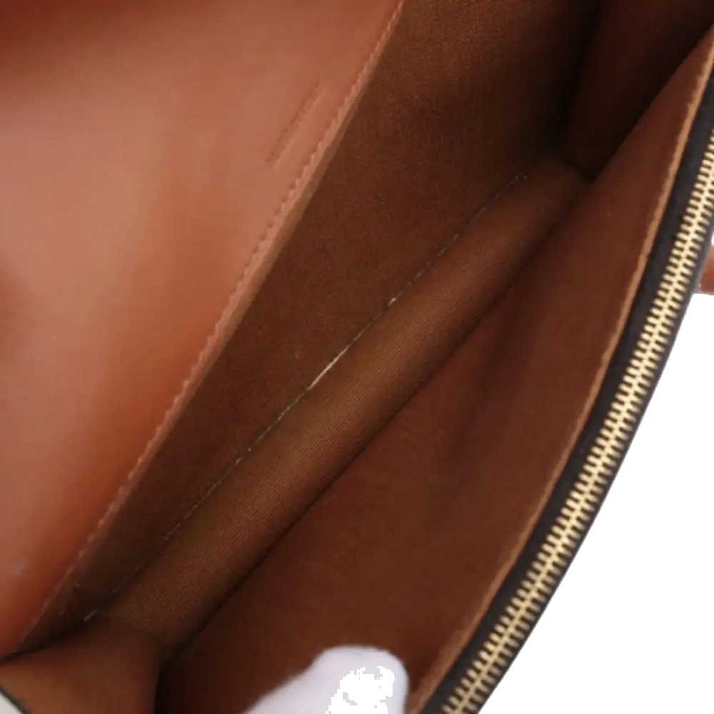 Pre-Loved Triomphe Wallet on Strap Crossbody Bag Triomphe Coated Canvas with Gold Hardware, Brown