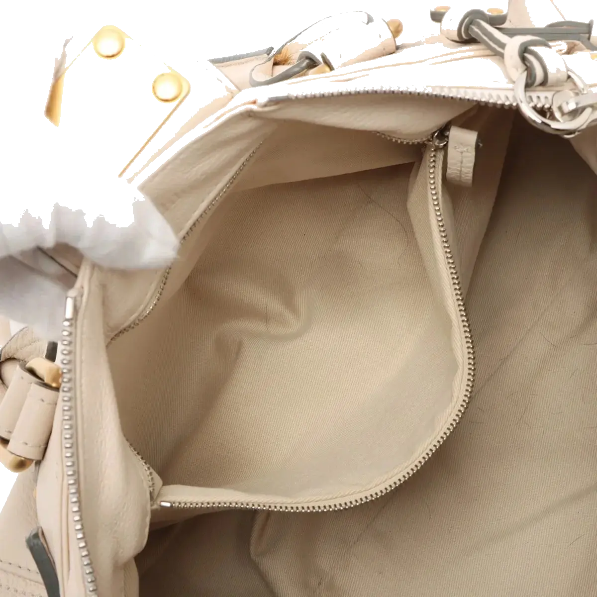 Pre-Loved Paddington Handbag Leather Medium with Aged Gold Hardware, Ivory