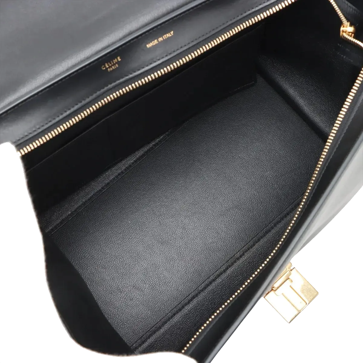 Pre-Loved Trapeze Handbag Leather Medium with Gold Hardware, Brown/Black/Blue
