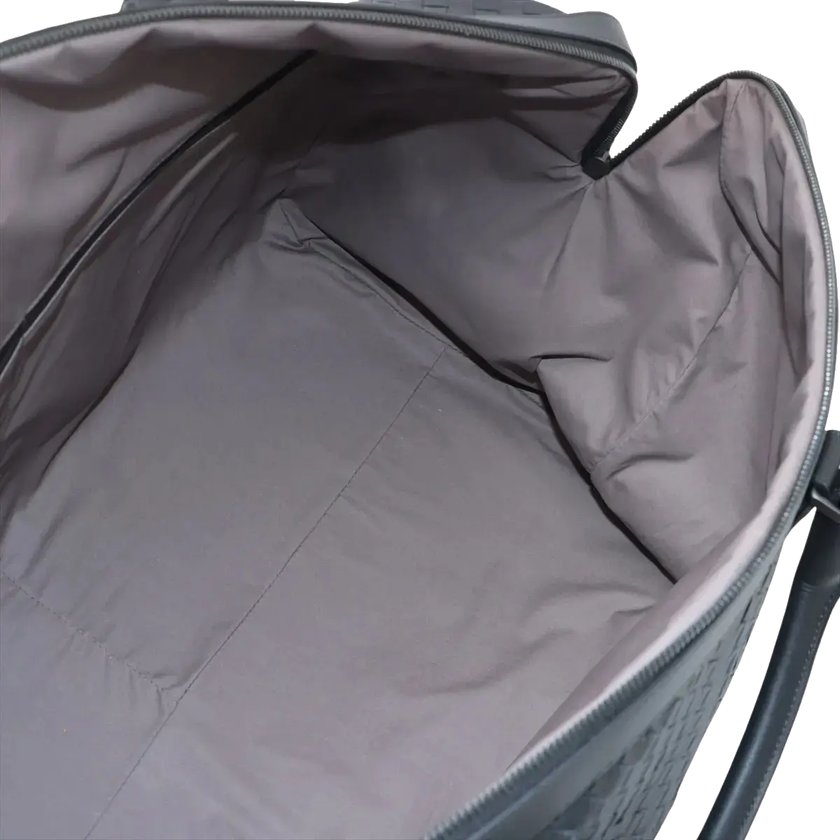 Pre-Loved Intrecciato Boston Duffle Duffle Bag Intrecciato Leather Large with Aged Silver Hardware, Black