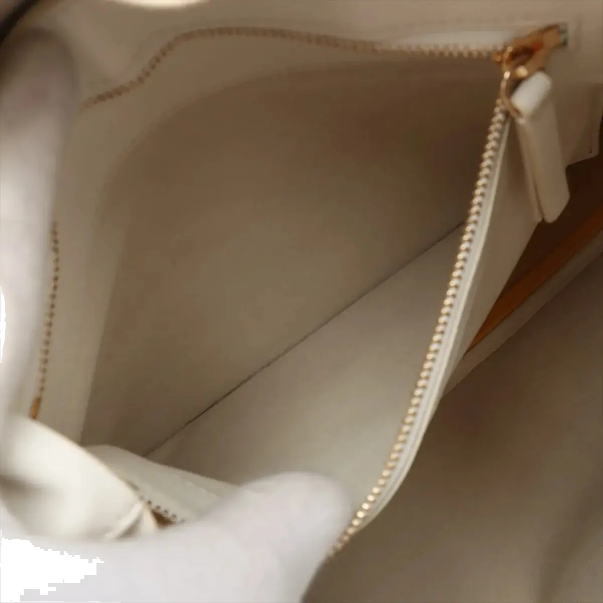 Pre-Loved Cabas Bi-Cabas Vertical Tote Leather with Gold Hardware, White and Yellow
