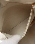 Pre-Loved Cabas Bi-Cabas Vertical Tote Leather with Gold Hardware, White and Yellow
