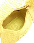 Pre-Loved Wander Hobo Shoulder Bag Raffia Mini with Gold Hardware, Yellow